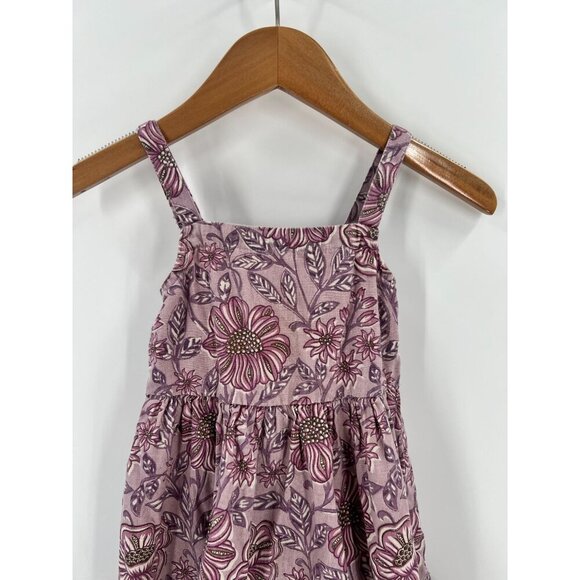 Utsa Kids 2Y Purple Floral Ruffle Dress Smocked Cottagecore Prairie Cotton Blend - Picture 7 of 8